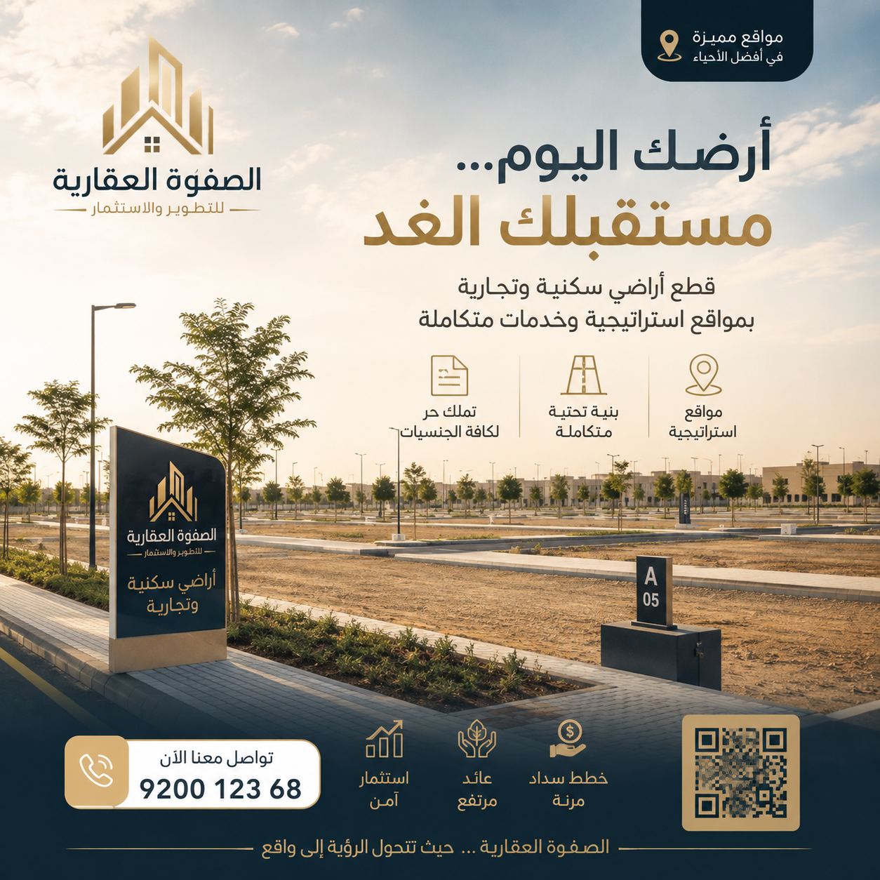 إعلان أراضٍ سكنية وتجارية