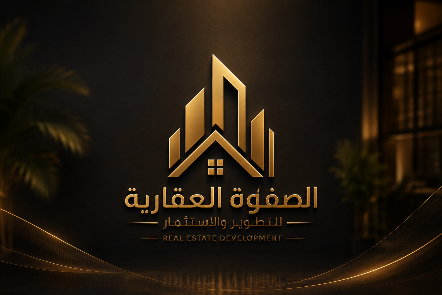 شعار العلامة على جدار المكتب